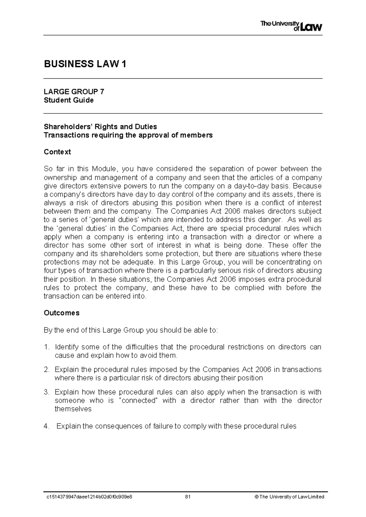 2425 bus1 lg07 ce01 student guide - BUSINESS LAW 1 LARGE GROUP 7 ...