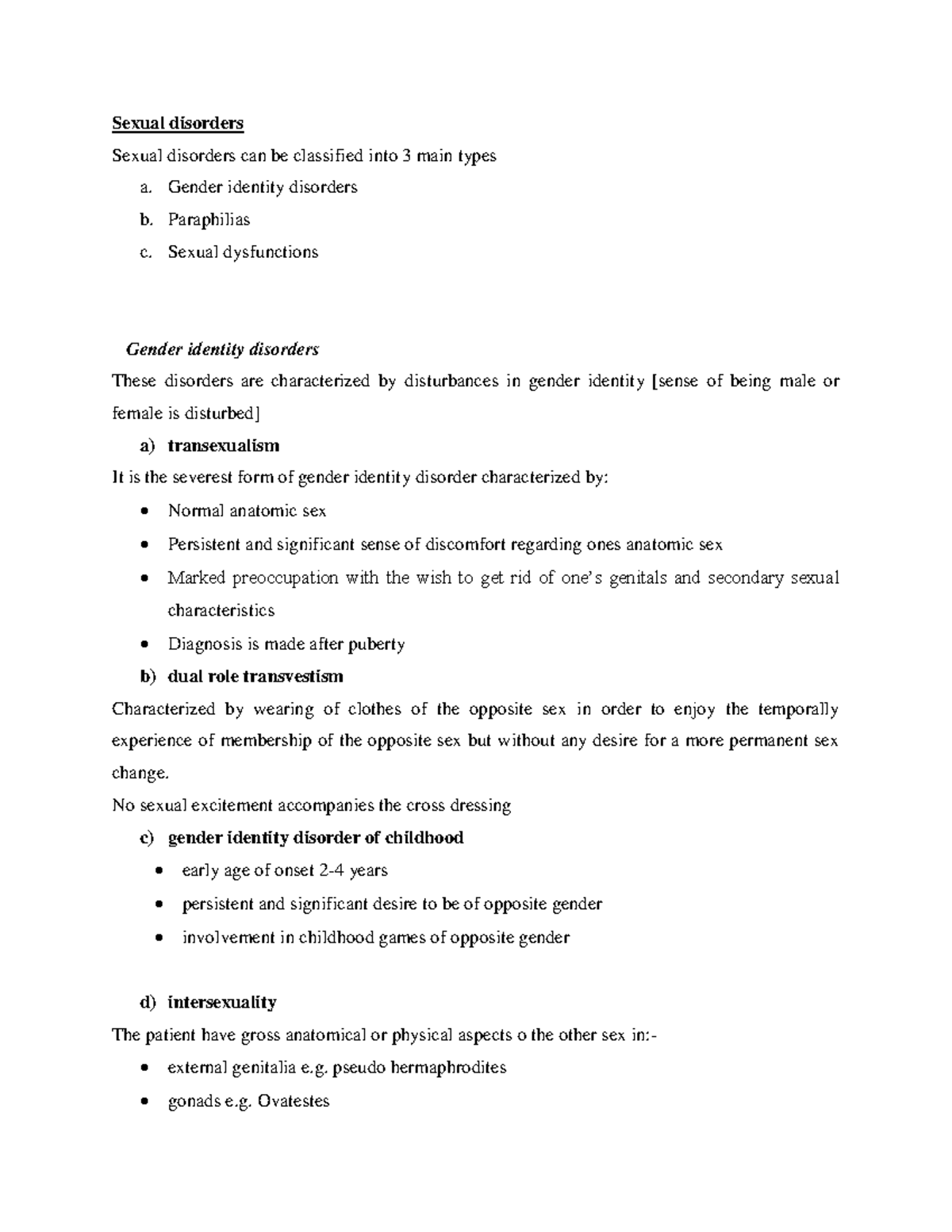 10. Sexual Disorders: Types, Causes, and Treatments Overview - Studocu