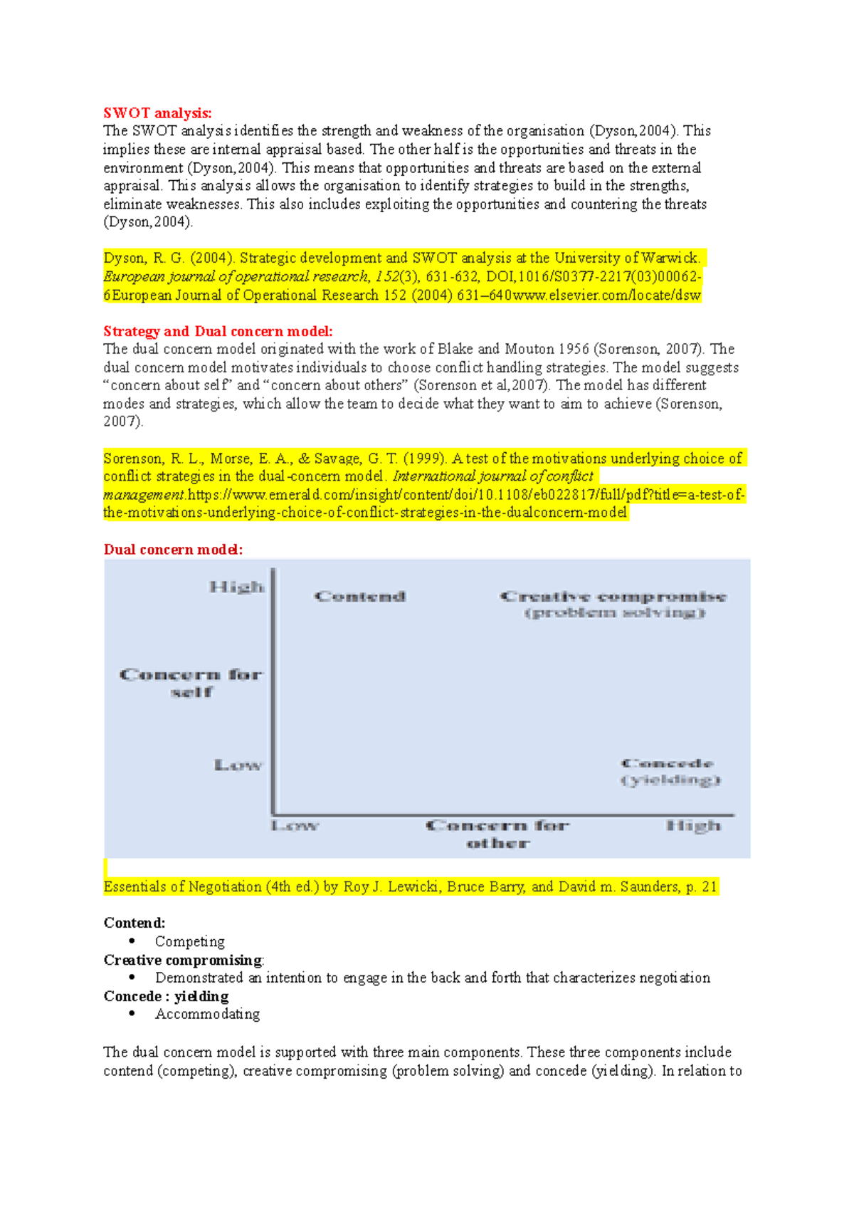 SWOT Analysis - negotiation - 1004GIR - Griffith - Studocu