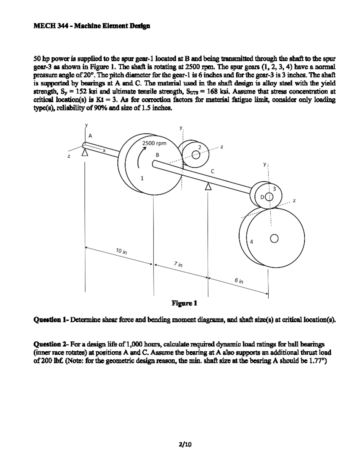 MECH 344 Gear Shaft Keys Design Analysis and Solutions - Studocu