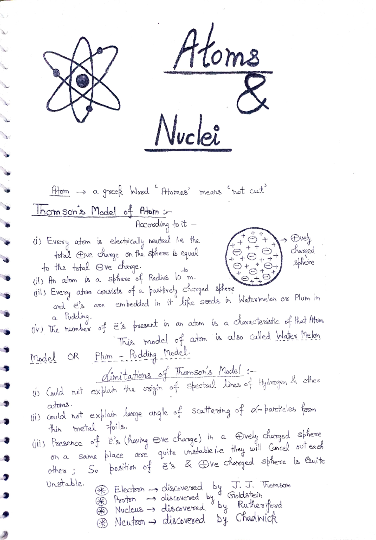 Atom and nuclei - class 12th physics - Atoms Nuclei Atom a greek Word ...