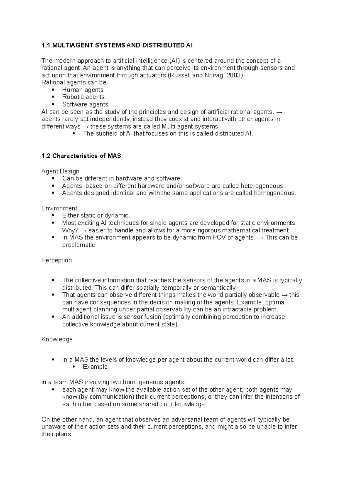 Chapter 1 MAS - Exploring Multiagent Systems and Distributed AI ...
