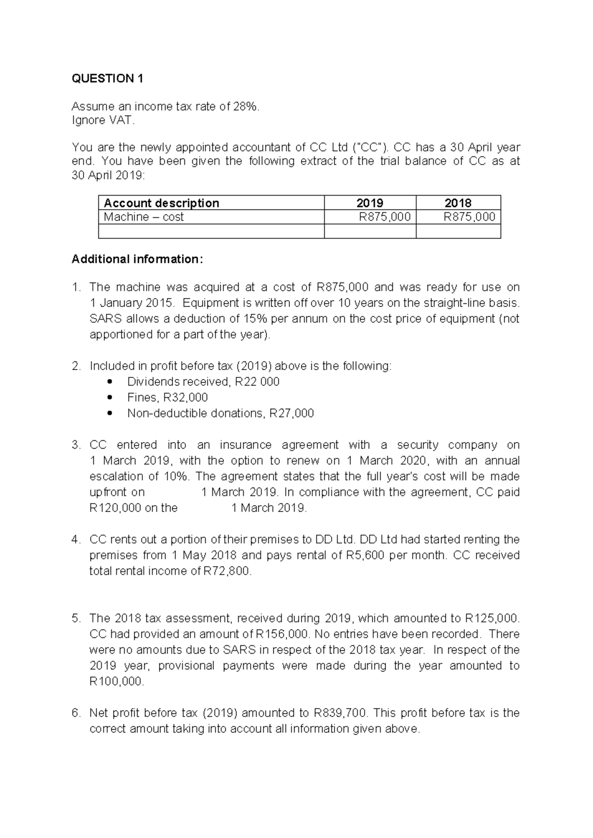 FIA341 Class Example DT Trial Balance Analysis Week 1 - Studocu