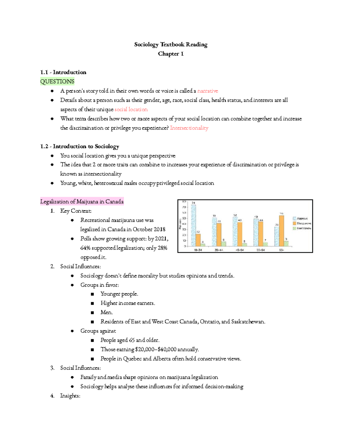 Sociology Textbook Reading: Chapter 1 - Introduction to Key Concepts ...