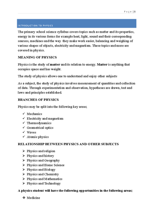 Physics FORM Three Notes - PHYSICS FORM THREE CHAPTER ONE LINEAR MOTION ...