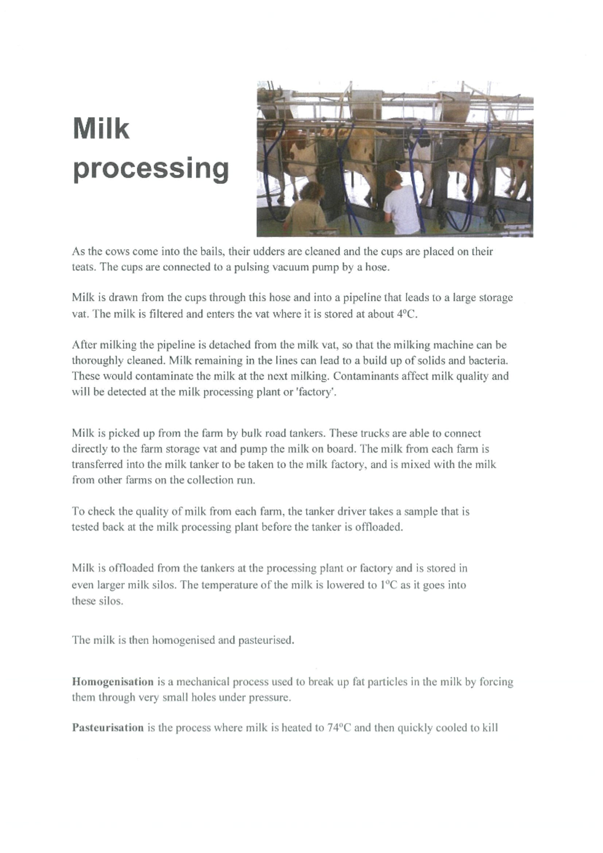 Milk Processing - fdrgvthbjnkm,l - Studocu