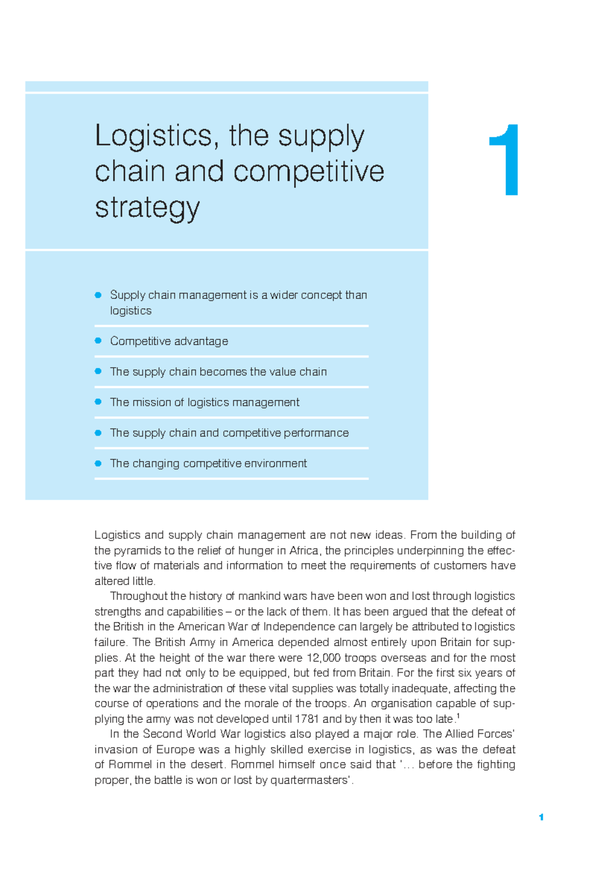 Logistics and Supply Chain Management: Competitive Strategies (Chapter ...