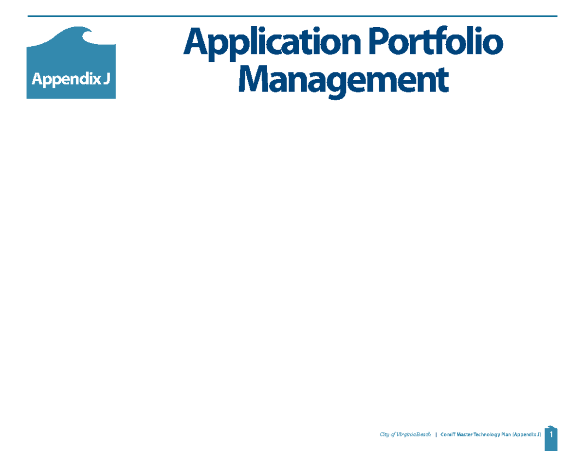 Application Portfolio Management (Appendix J) Final Report - City of ...