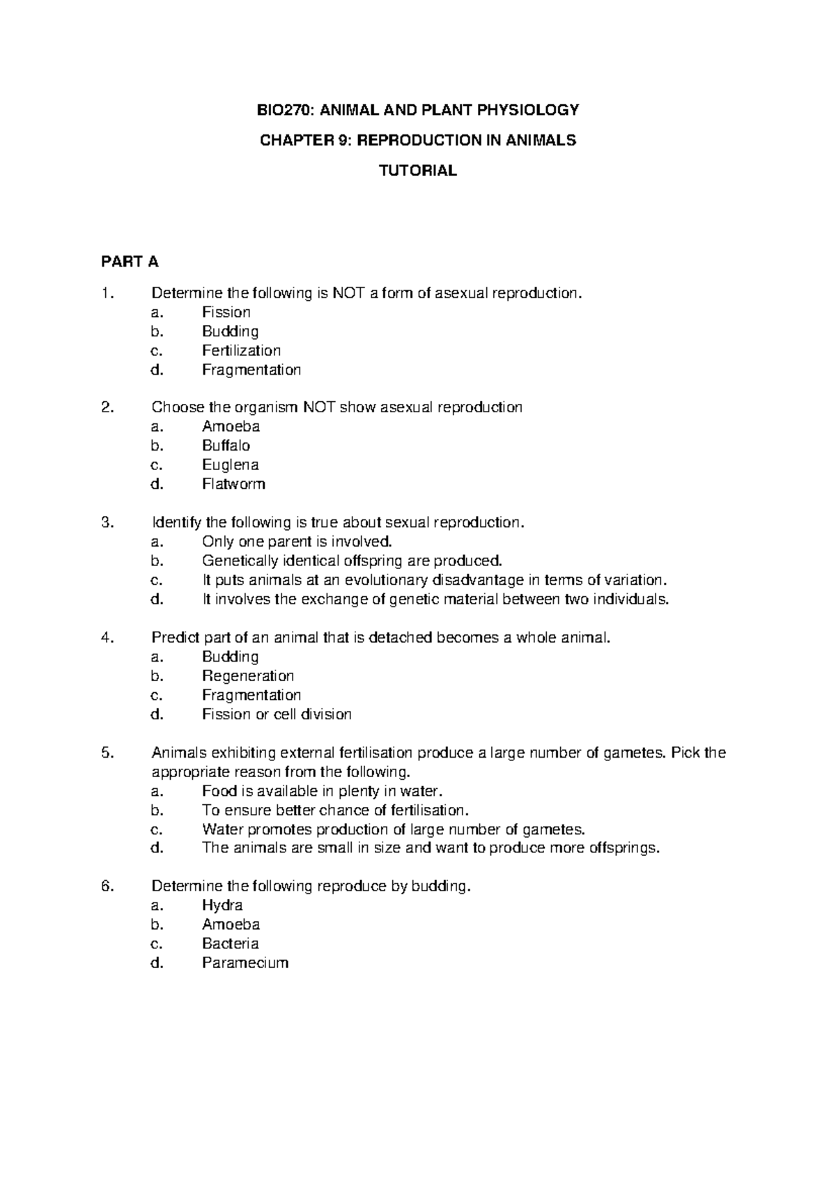 BIO270 Chapter 9: A Comprehensive Guide to Reproduction in Animals ...