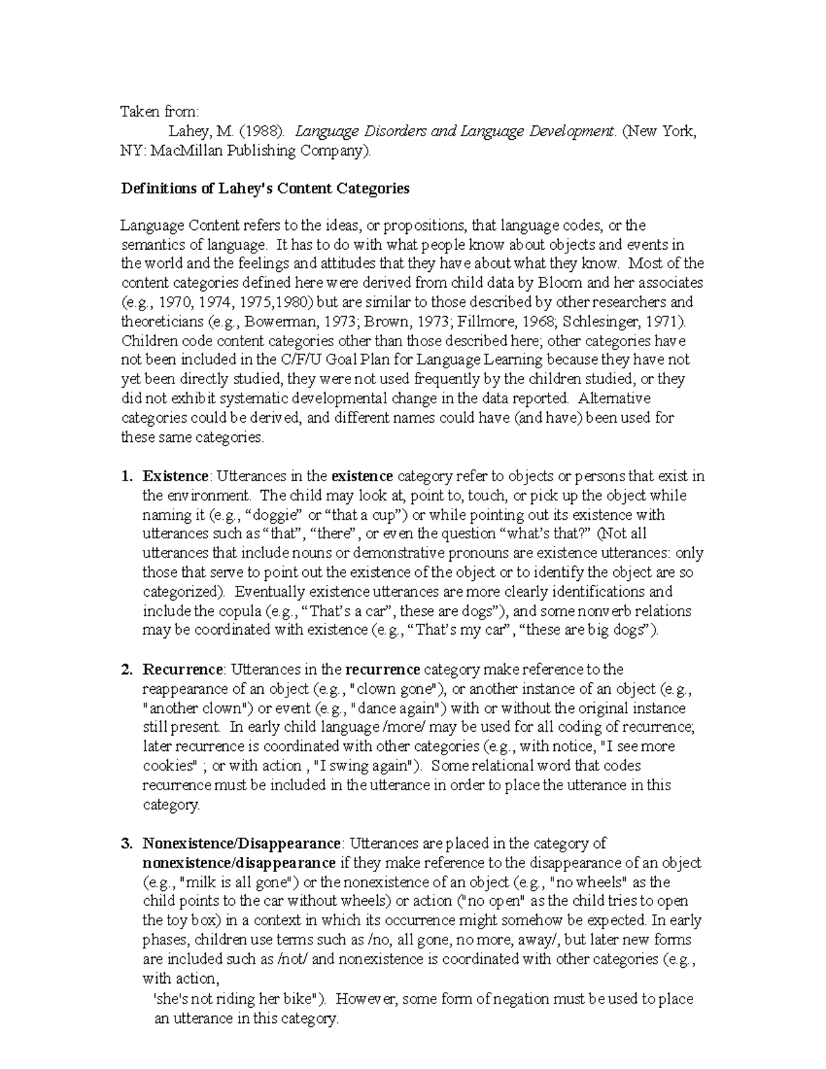 Lahey's Language Content Categories Overview: Definitions & Examples ...