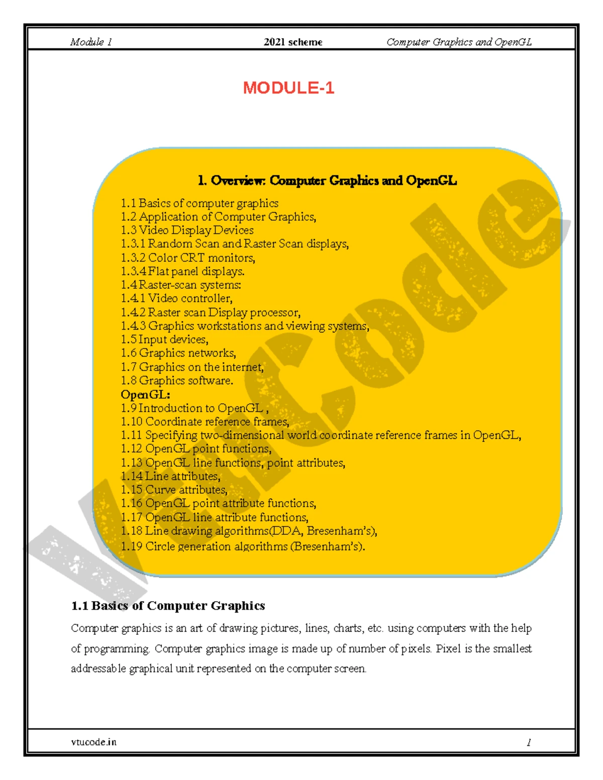 Computer Graphics and Image Processing (21CS63) Module 5: Image ...