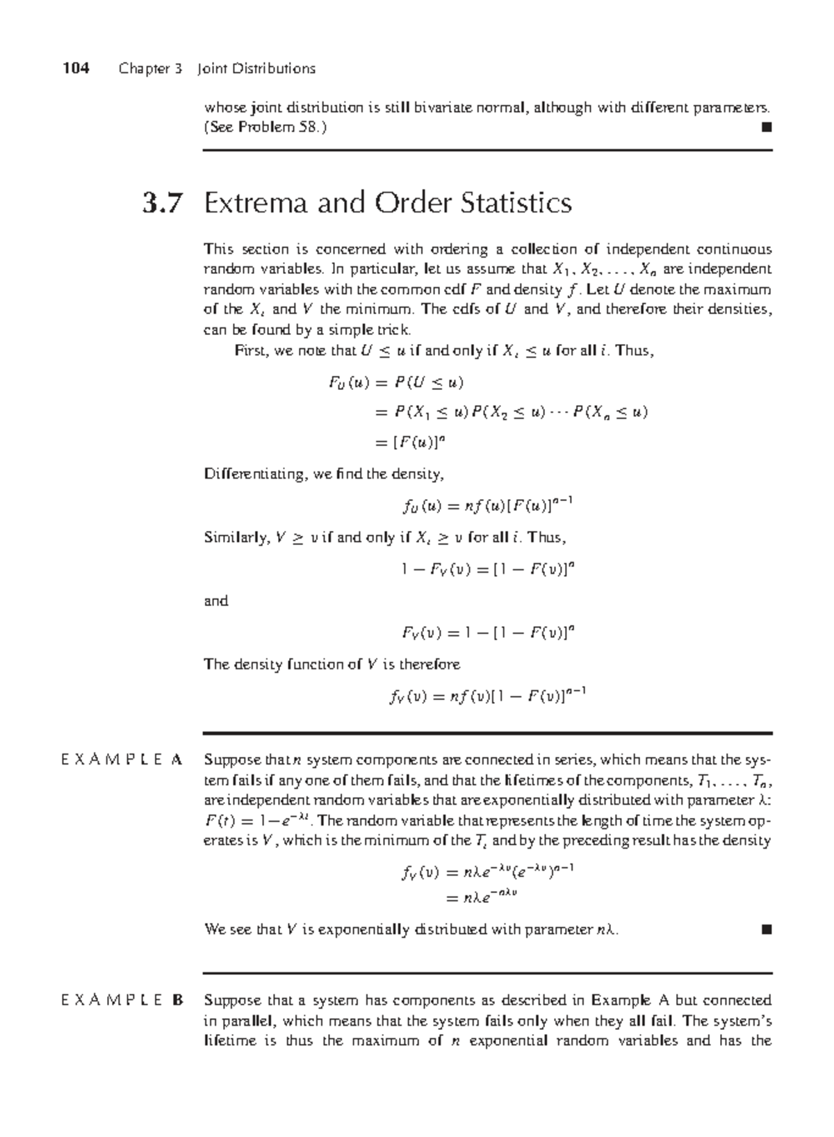 104 Chapter 3: Joint Distributions & Order Statistics Analysis - Studocu