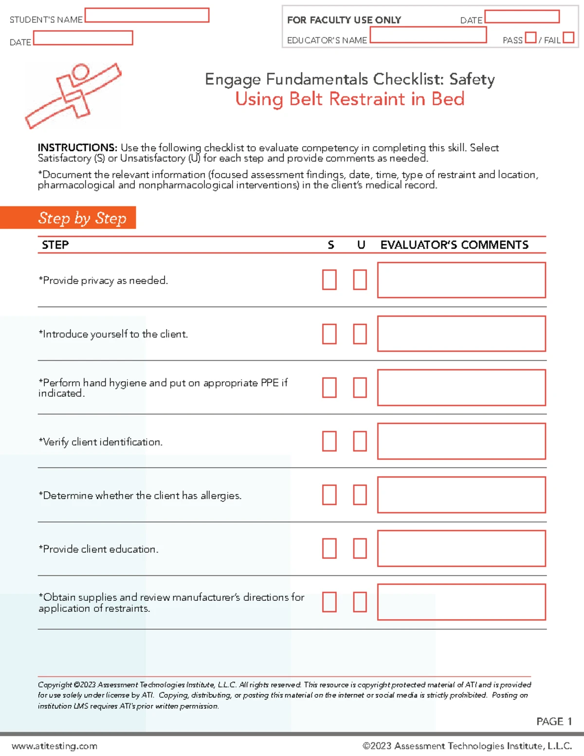 Safety Mitten Skills Checklist for Competency Evaluation - Studocu
