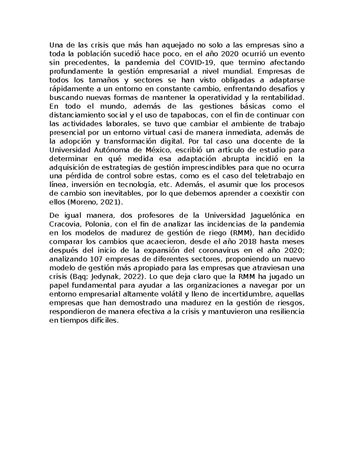 Ensayo sobre la Crisis y la Gestión Estratégica en Tiempos de COVID-19 ...