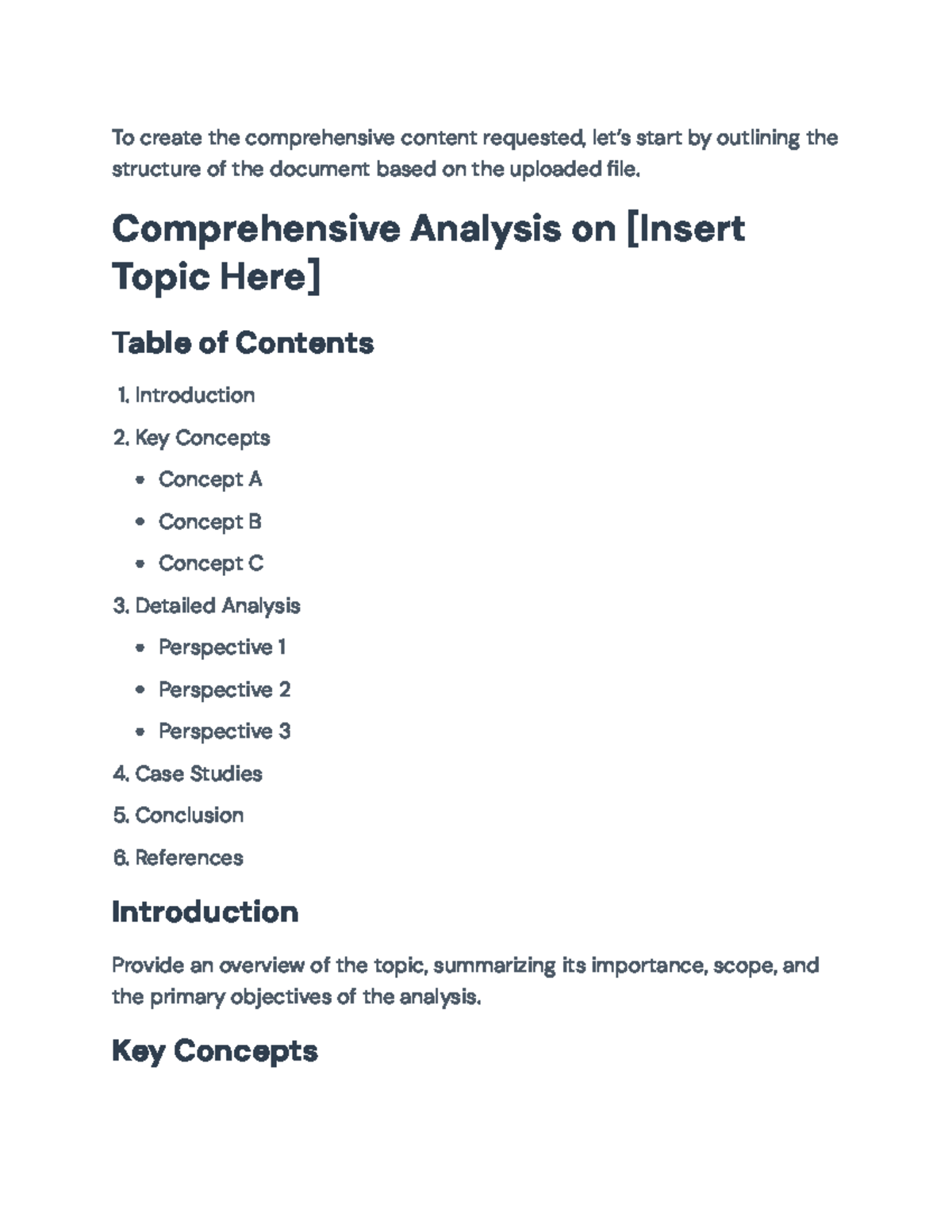 Comprehensive Analysis on [Insert Topic Here] - Structure Overview - To ...