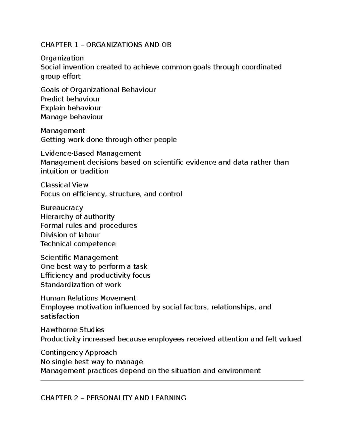 MHR405 EXAM 1 Study Guide: Chapters 1-6 Overview - Studocu
