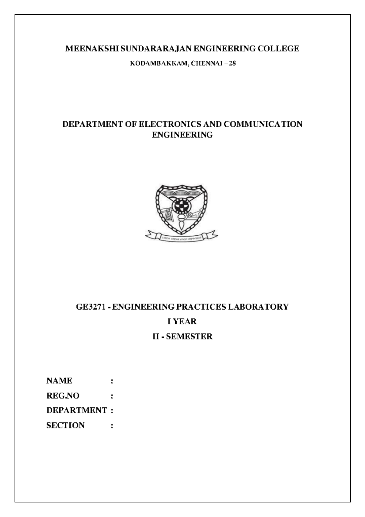EPL GE3271 ECE Final Lab Manual - Engineering Practices Overview - Studocu