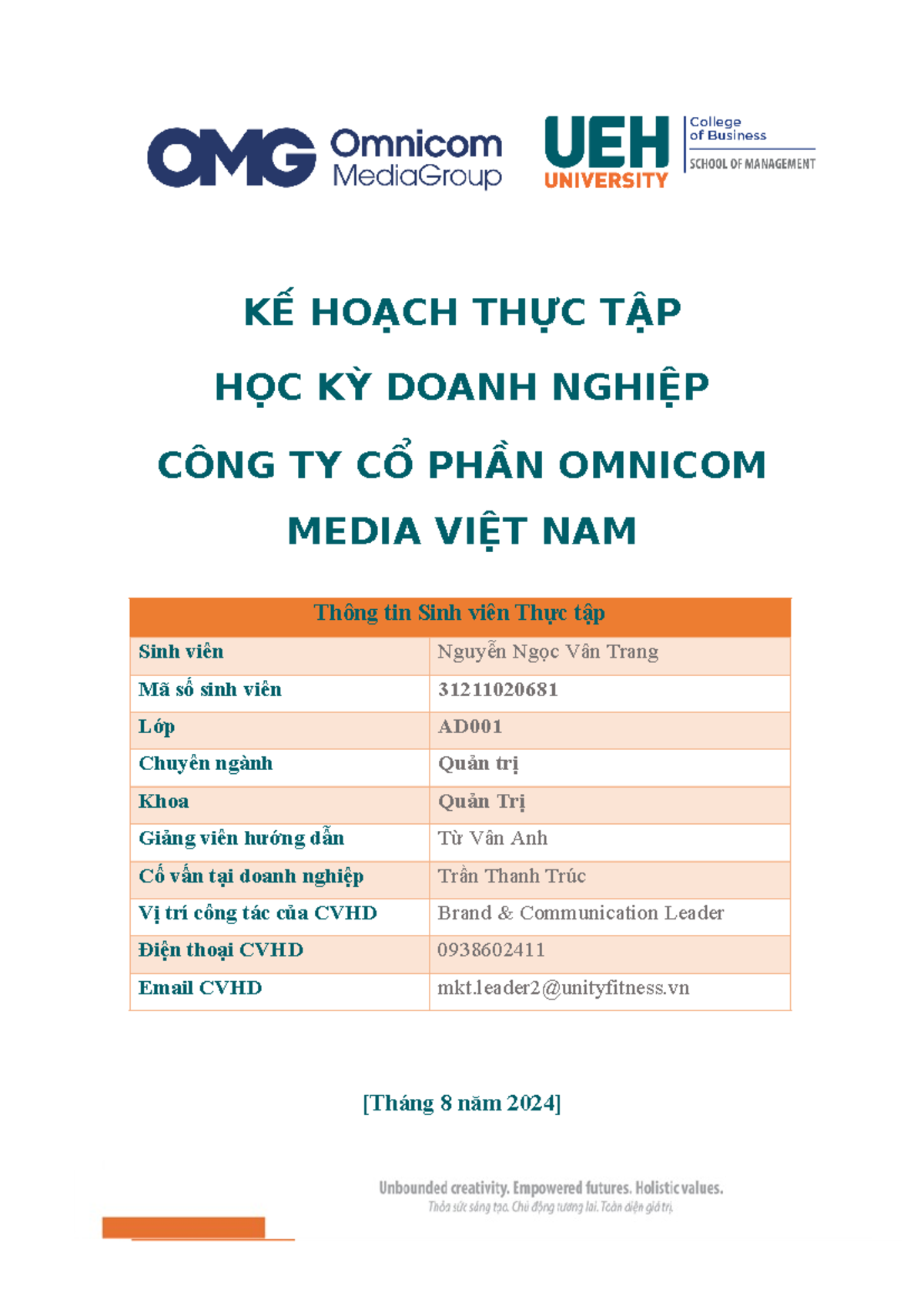 09 Nguyễn Ngọc Vân Trang KHTT 19-08 (bản cũ) - KẾ HOẠCH THỰC TẬP HỌC KỲ ...