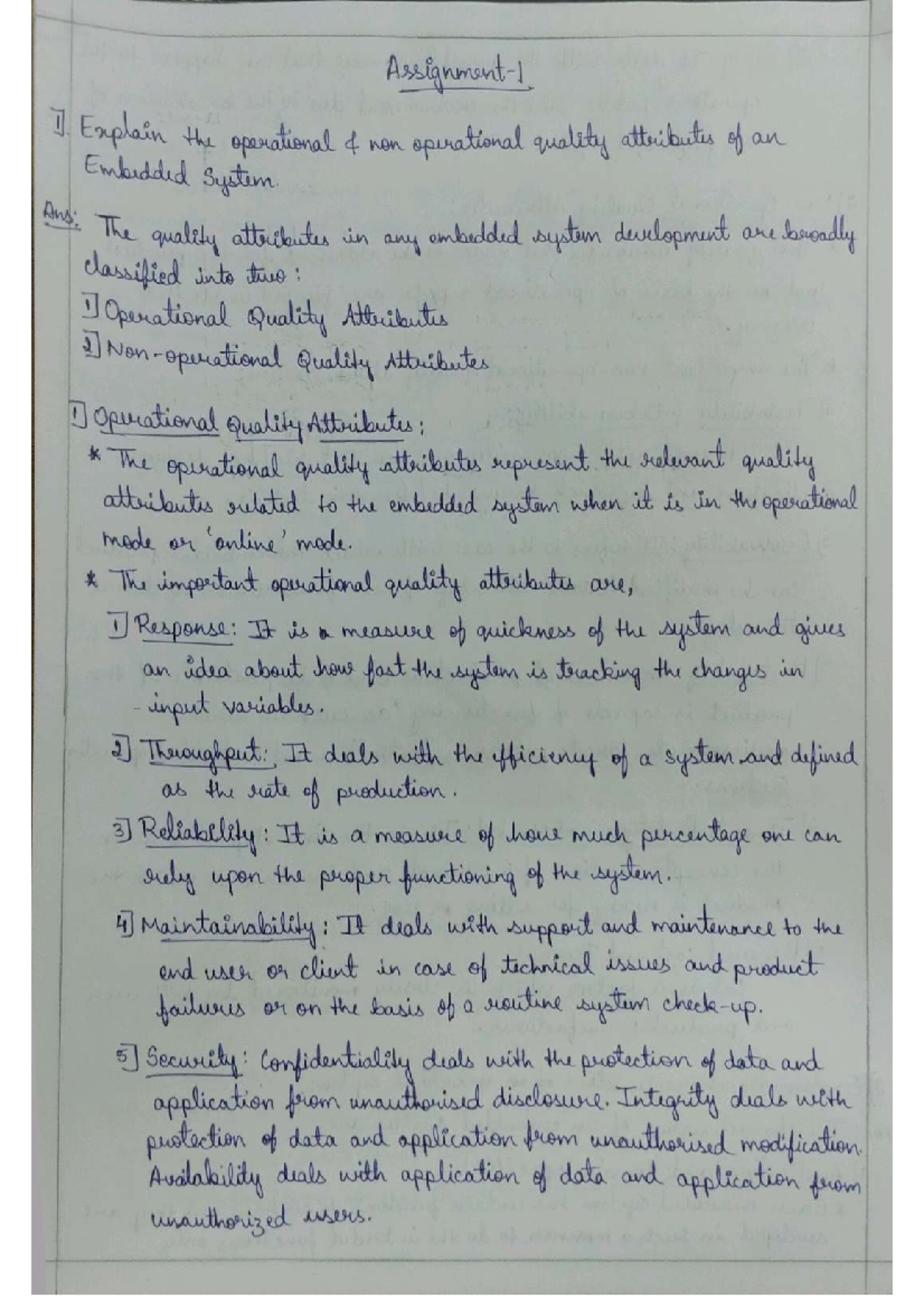 Operational and Non-Operational Quality Attributes of Embedded Systems ...