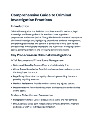 Criminal Investigations: Guide on False Confessions, Eyewitness ID ...