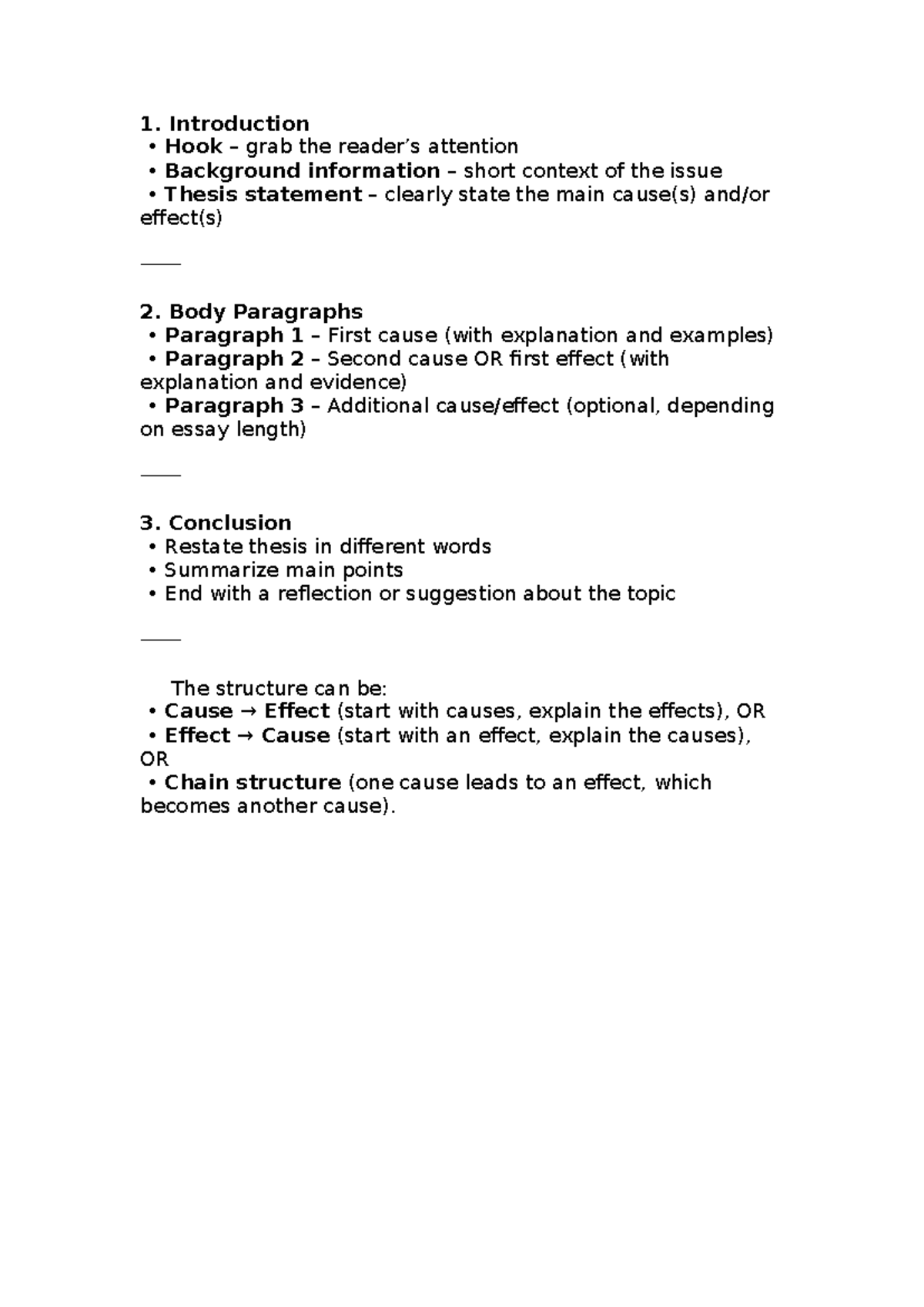Cause and Effect Essay Guide for 2-Year Students - Studocu