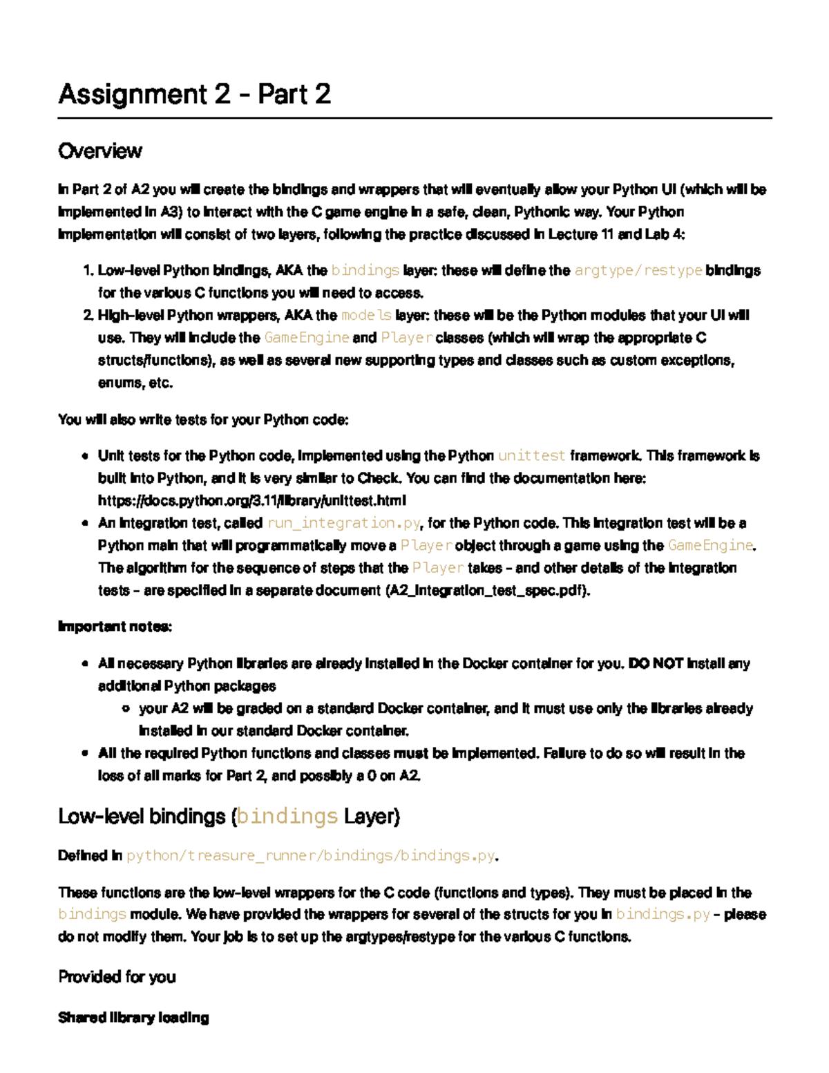A2: Python Bindings & Wrappers for C Game Engine - Part 2 Overview ...