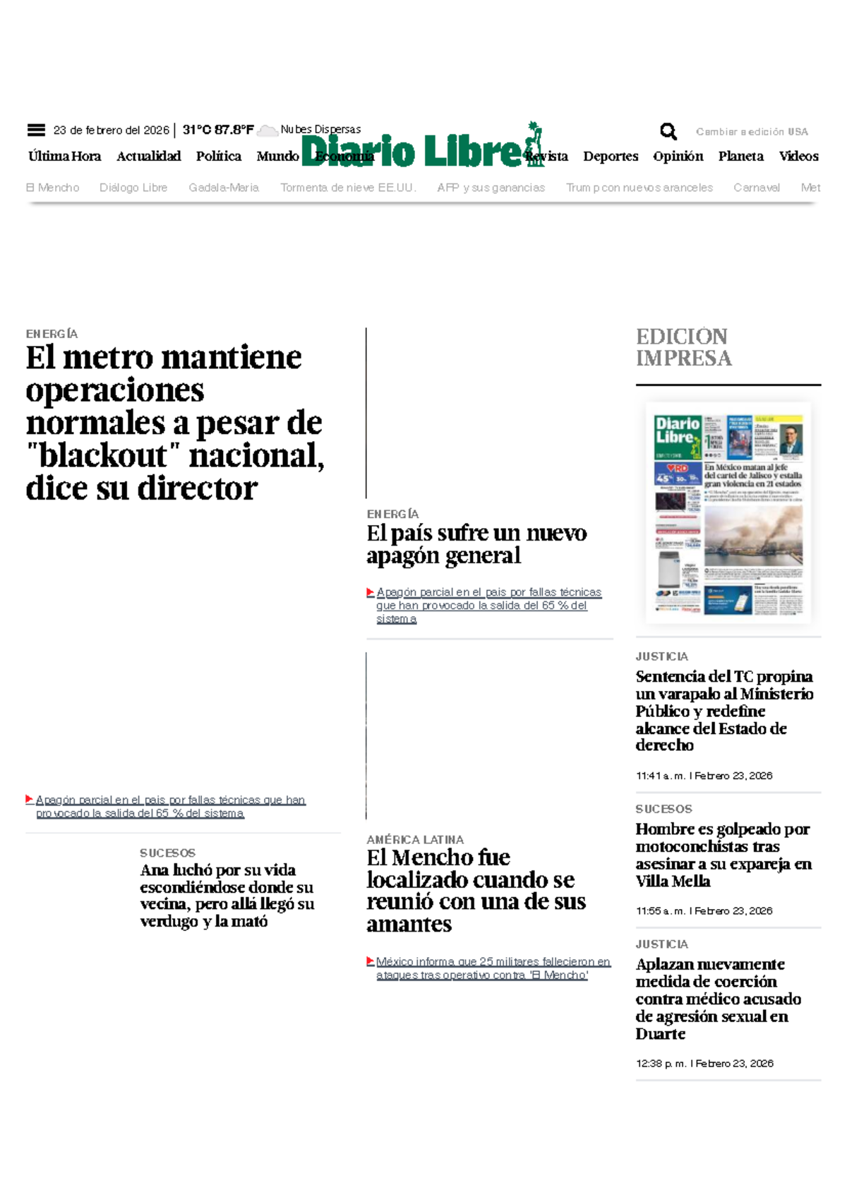 Diario Libre: Últimas Noticias de RD - 23 de Febrero 2026 - Studocu
