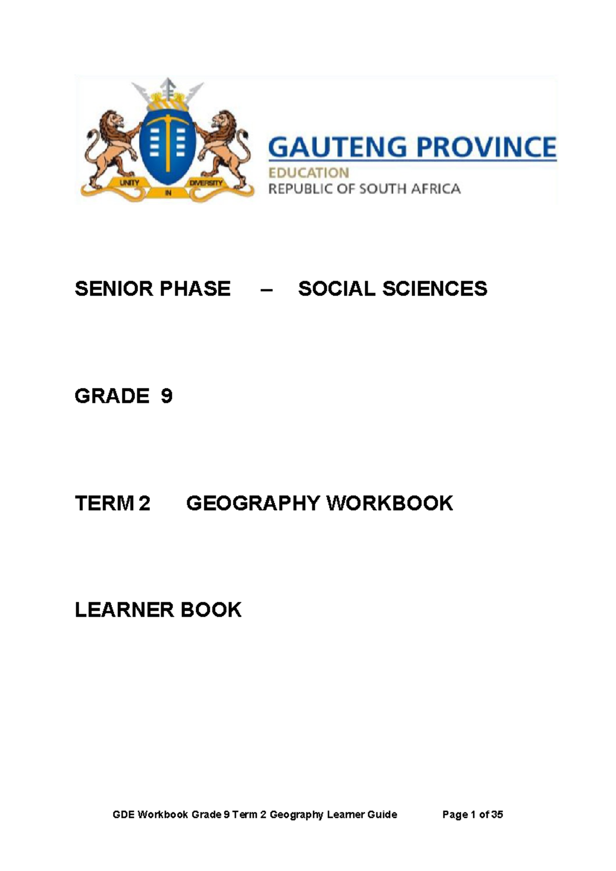 SS GEO GR 9 T2 Geography Workbook: Development Issues & HDI Insights ...