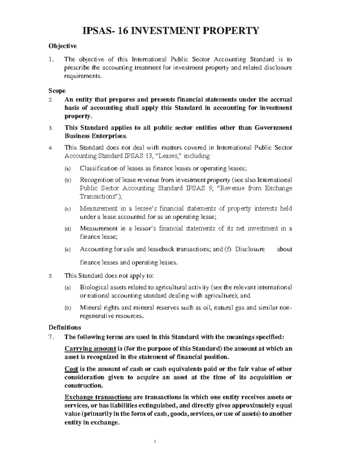 IPSAS 16 Investment Property: Comprehensive Overview and Guidelines ...