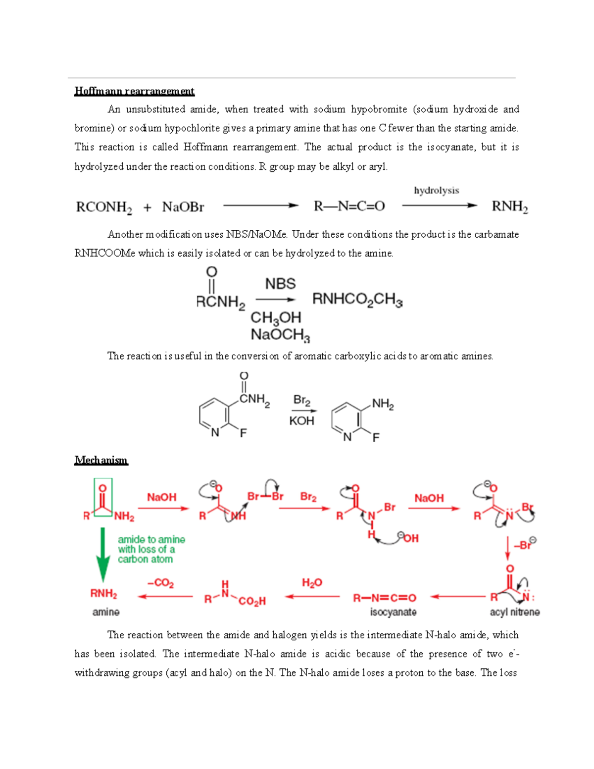 Hoffmann rearrangement - This reaction is called Hoffmann rearrangement ...