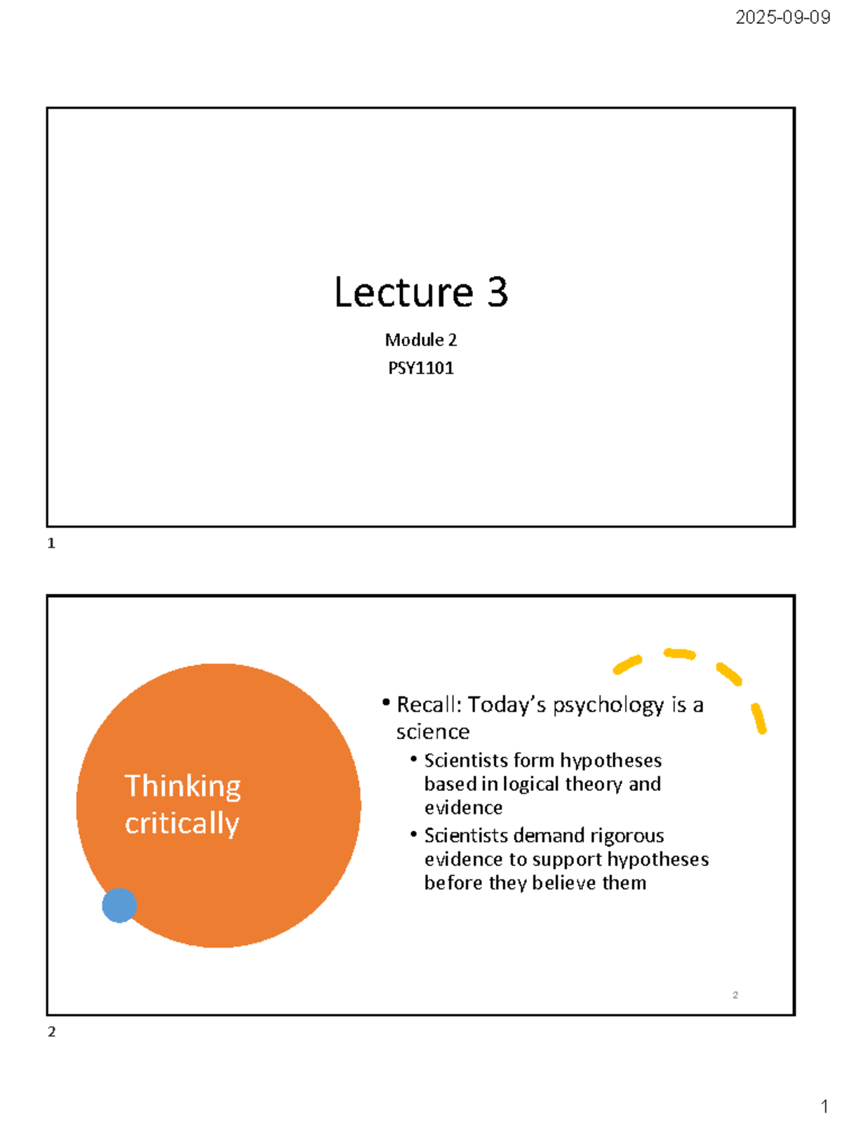 Lecture 3: Understanding Scientific Method in PSY1101 - Studocu