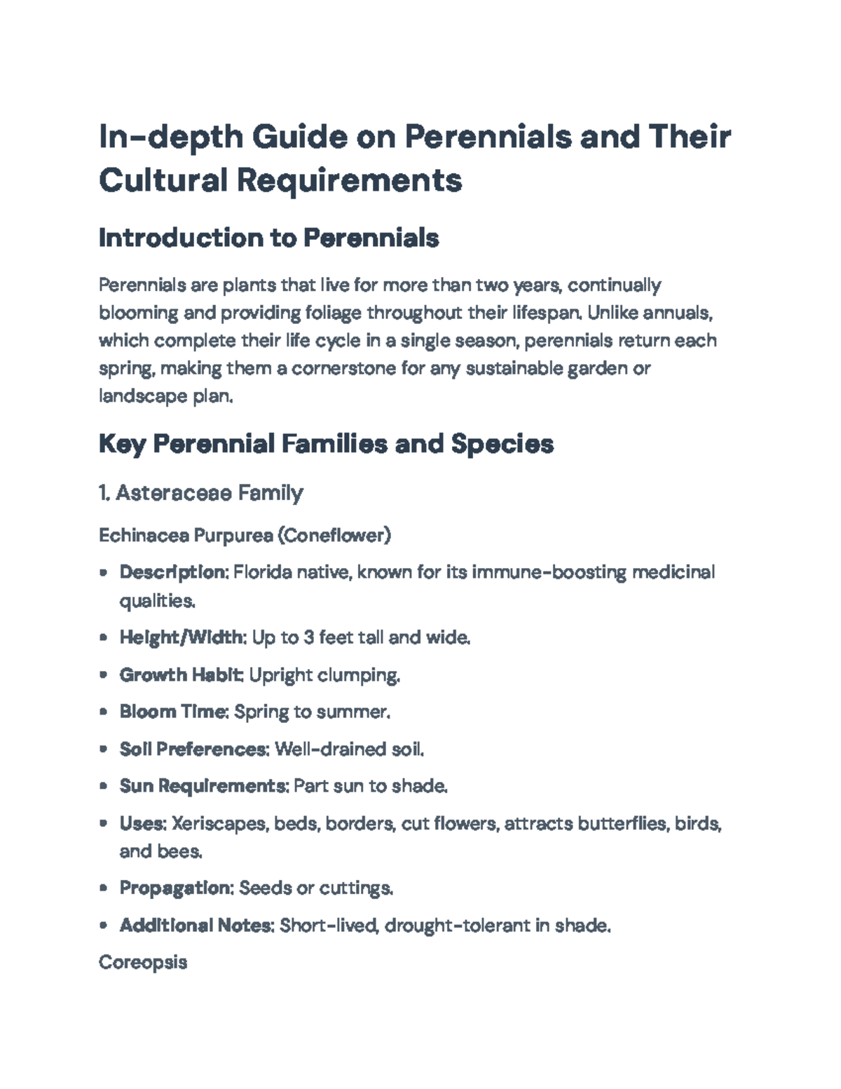 In-Depth Guide to Perennials: Cultural Needs and Key Species - In-depth ...