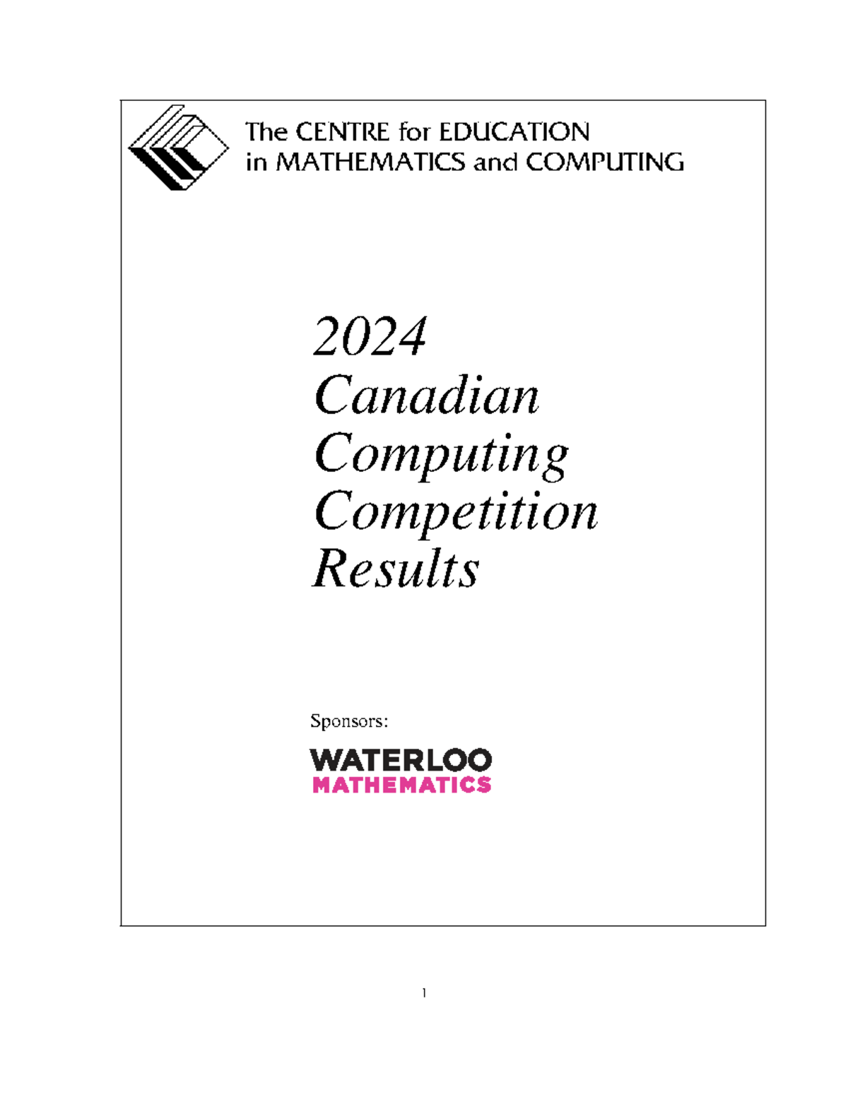 2024 CCC Results: Canadian Computing Competition Honour Roll - Studocu