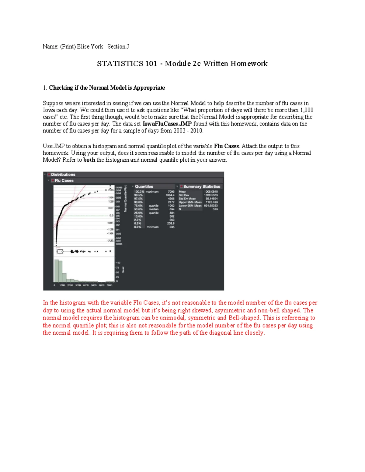 Statistics 101: Module 3a Written Homework Analysis - Studocu