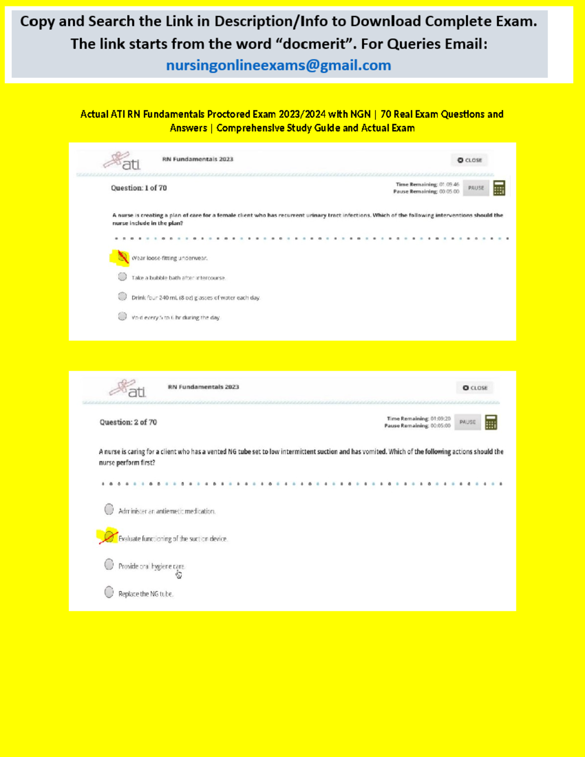 Actual ATI RN Fundamentals Proctored Exam 2023-2024 with NGN 70 Real ...