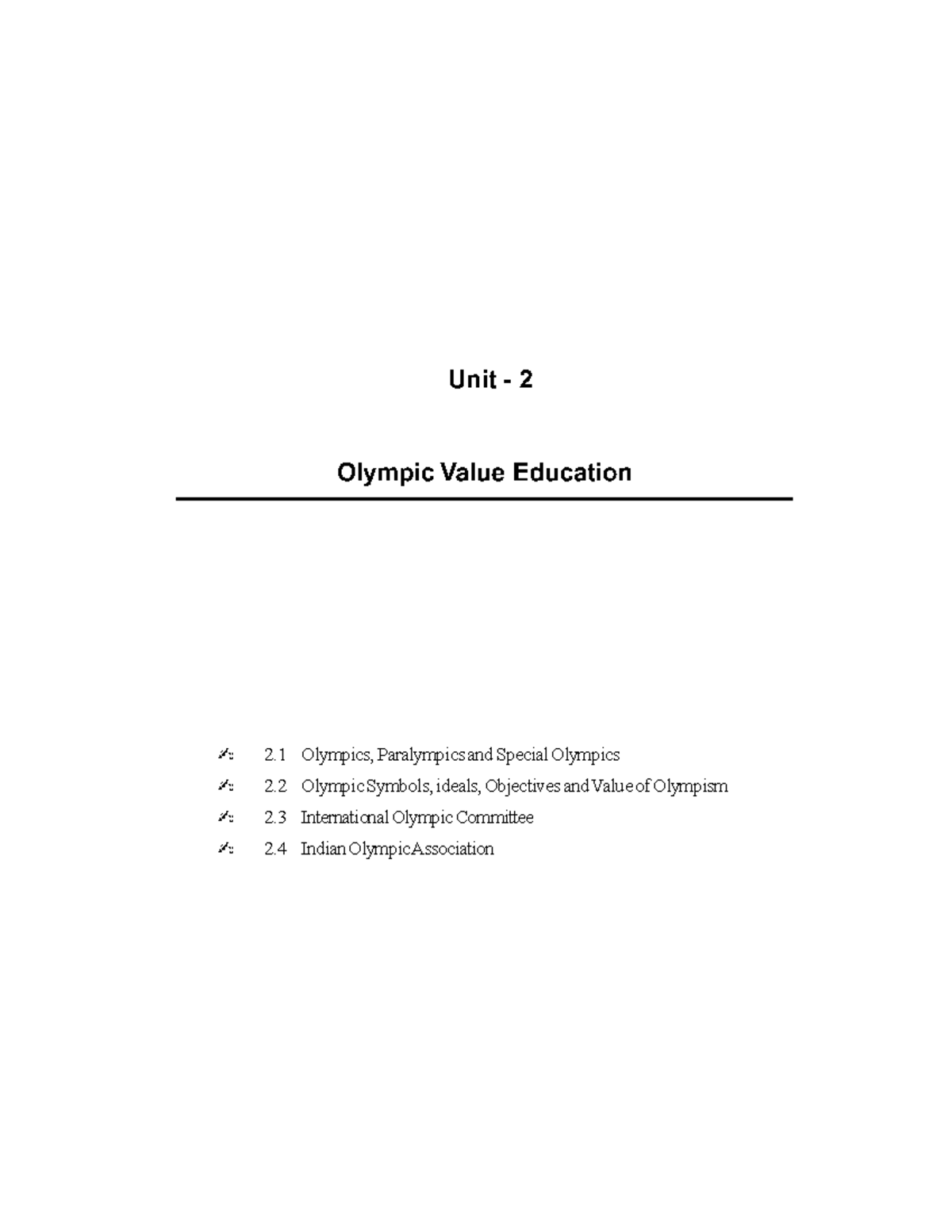 11 Physical Education English Medium Chapter 2: Olympics and Values ...