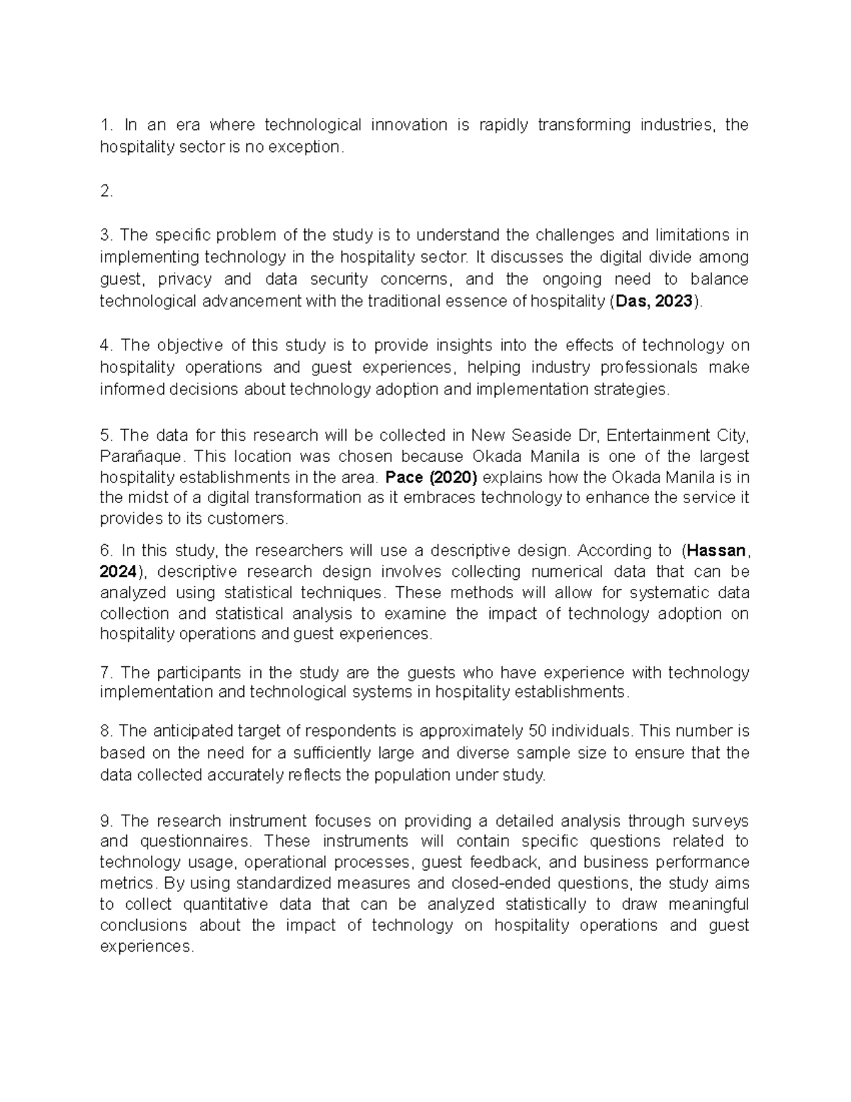 Real Abstract - Study on Tech Impact in Hospitality Industry - Studocu