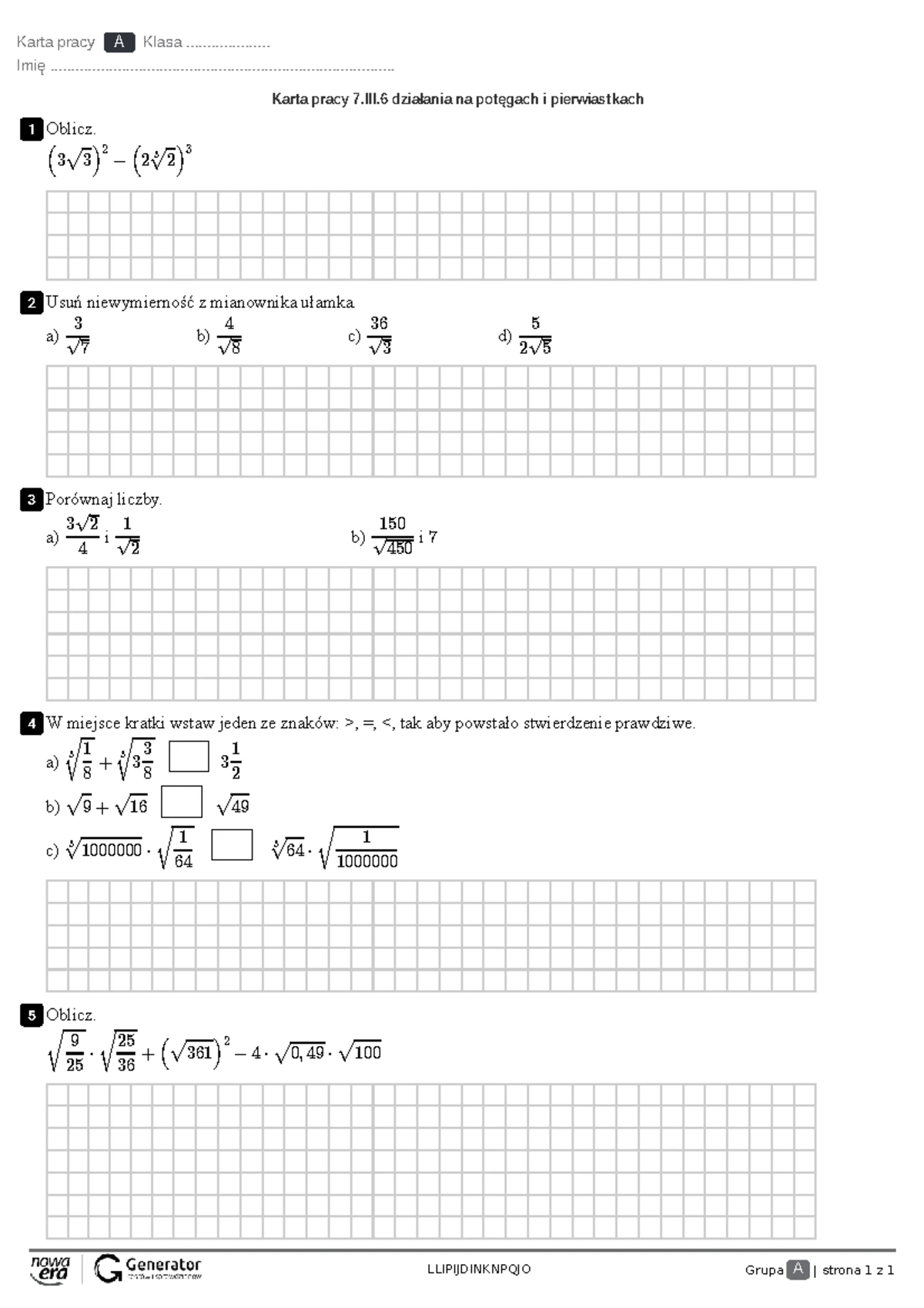 Działania Na Pierwiastkach Ii Gimnazjum Sprawdzian www.studocu.com