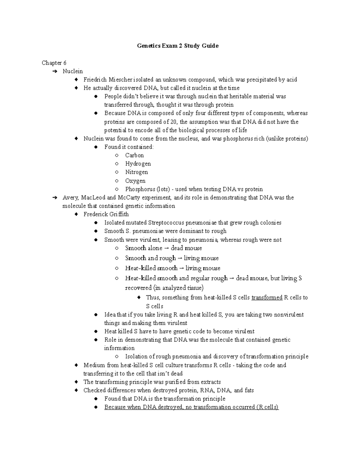 Genetics Exam 2 - Comprehensive Study Guide on DNA and Inheritance ...
