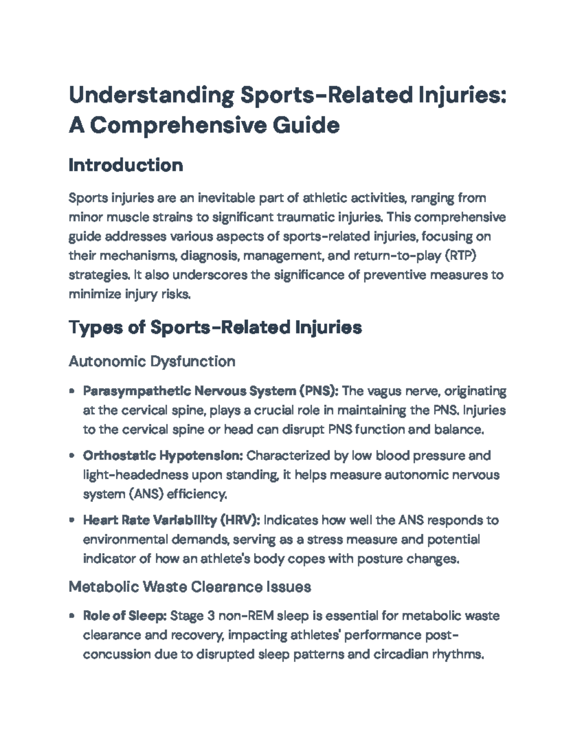 Understanding Sports Injuries: Mechanisms, Management & RTP Strategies ...