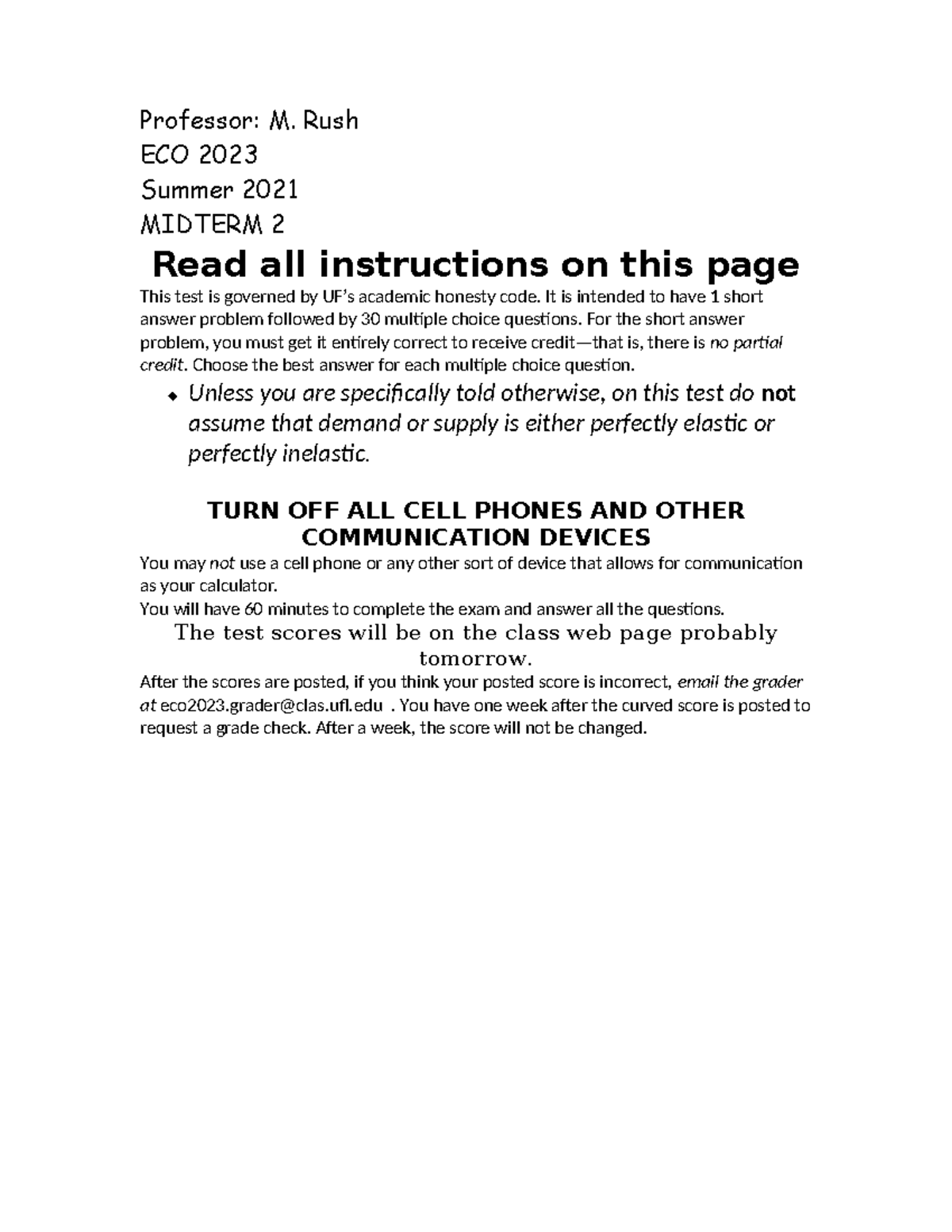 ECO 2023 Summer 2021 MIDTERM 2 Practice Exam Guide - Studocu