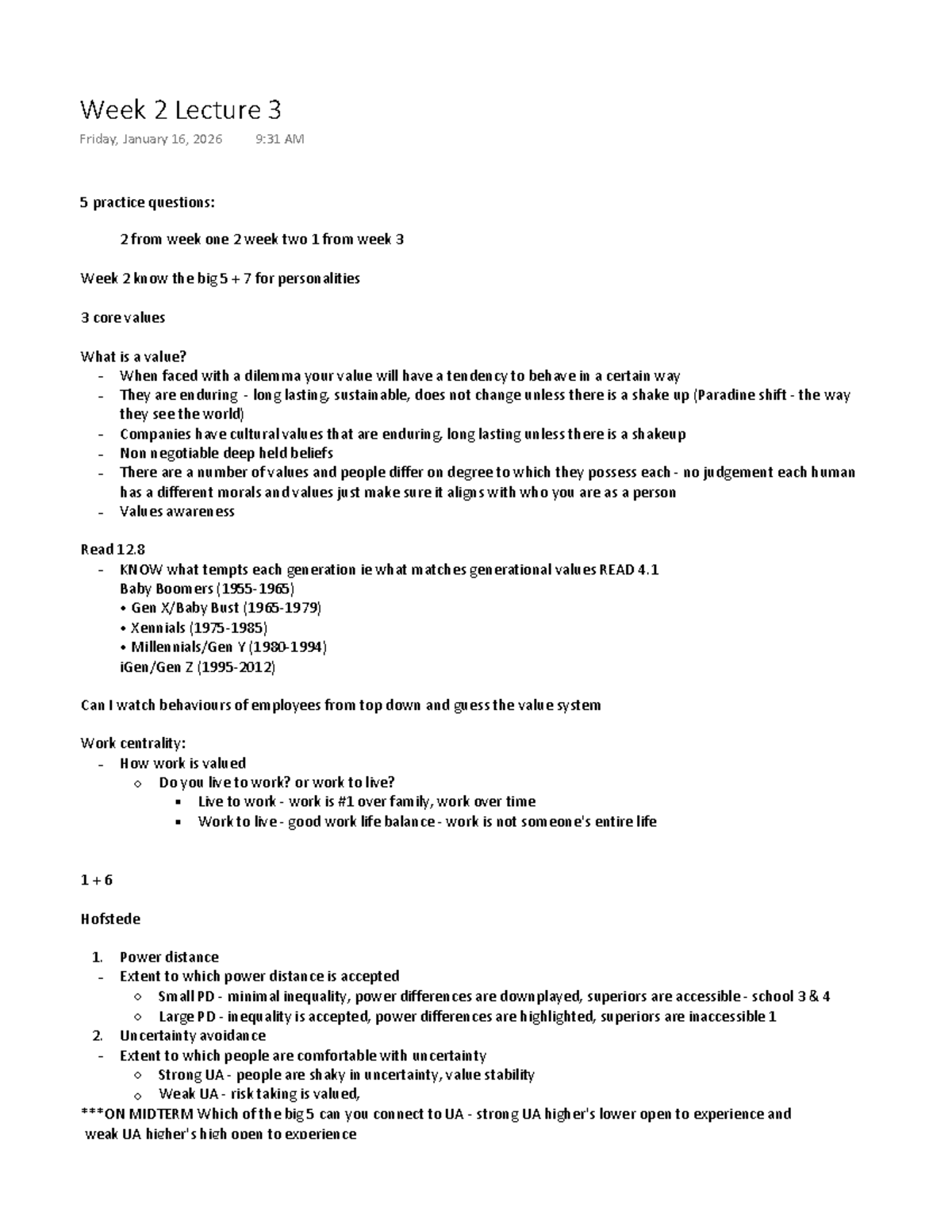 Week 2 Lecture 3 - Personalities, Values, and Job Satisfaction Insights ...