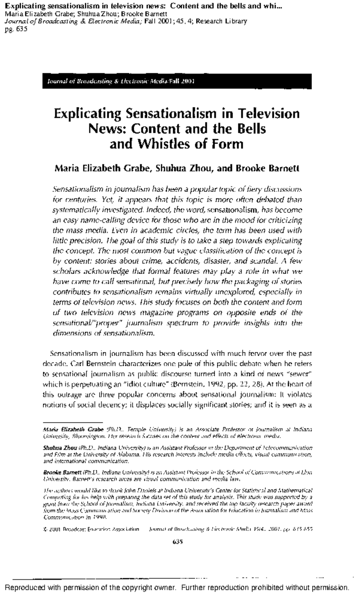 Analyzing Sensationalism in TV News: A Comprehensive Study - Studocu