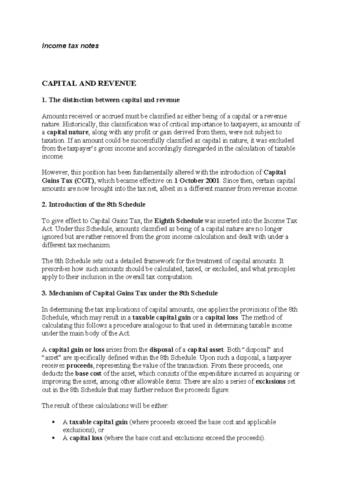 Income Tax Law Study Notes - Key Principles & Practice Insights - Studocu