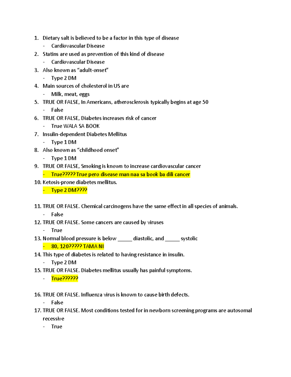 AT1 - Midterm Exam Notes on Disease and Health Factors - Studocu