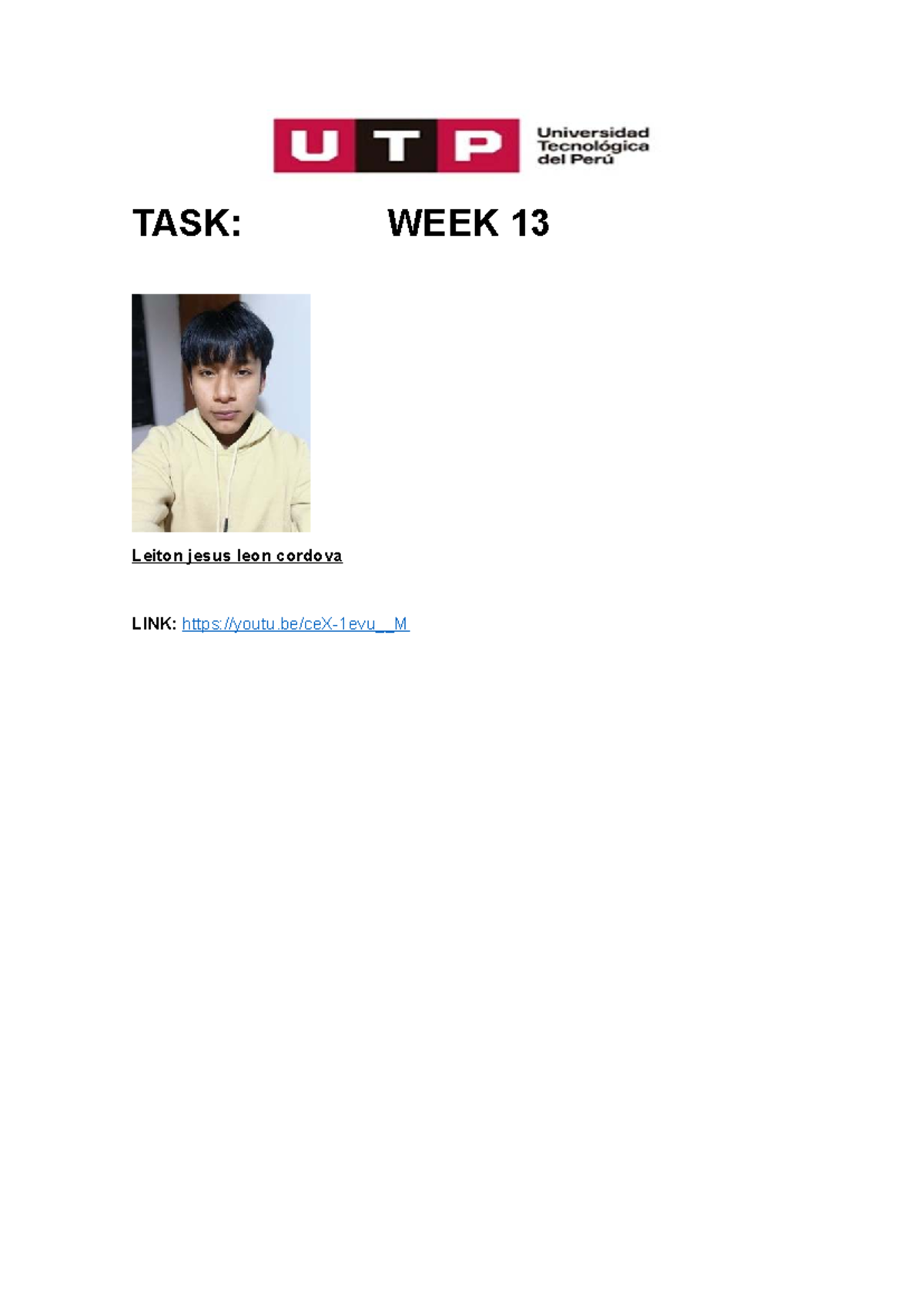 WEEK 13 - espero te ayude - Ingles - UTP Universidad Tecnológica del ...
