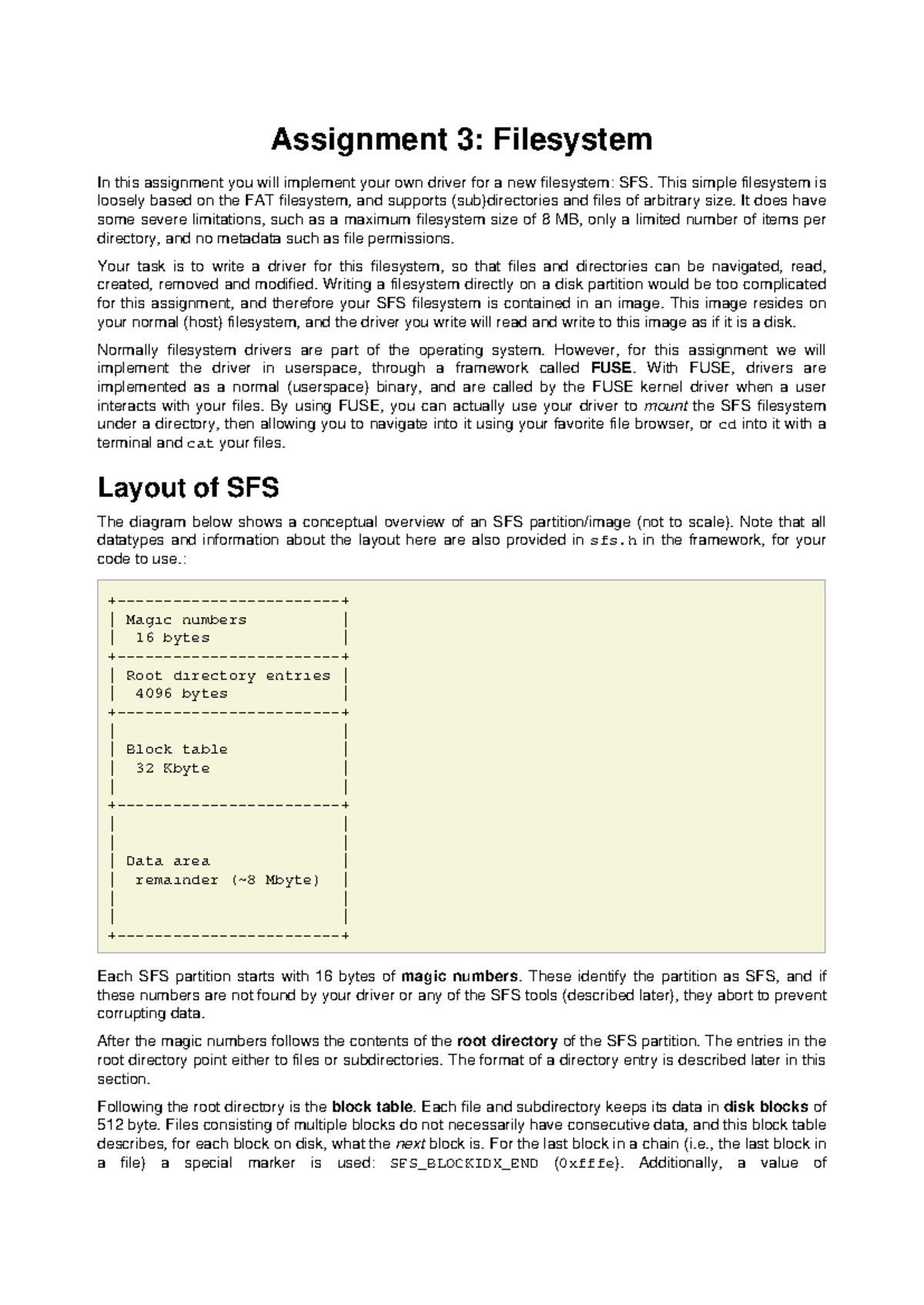 Fs Practical Assignment 3 Solutions for SFS Filesystem Implementation ...