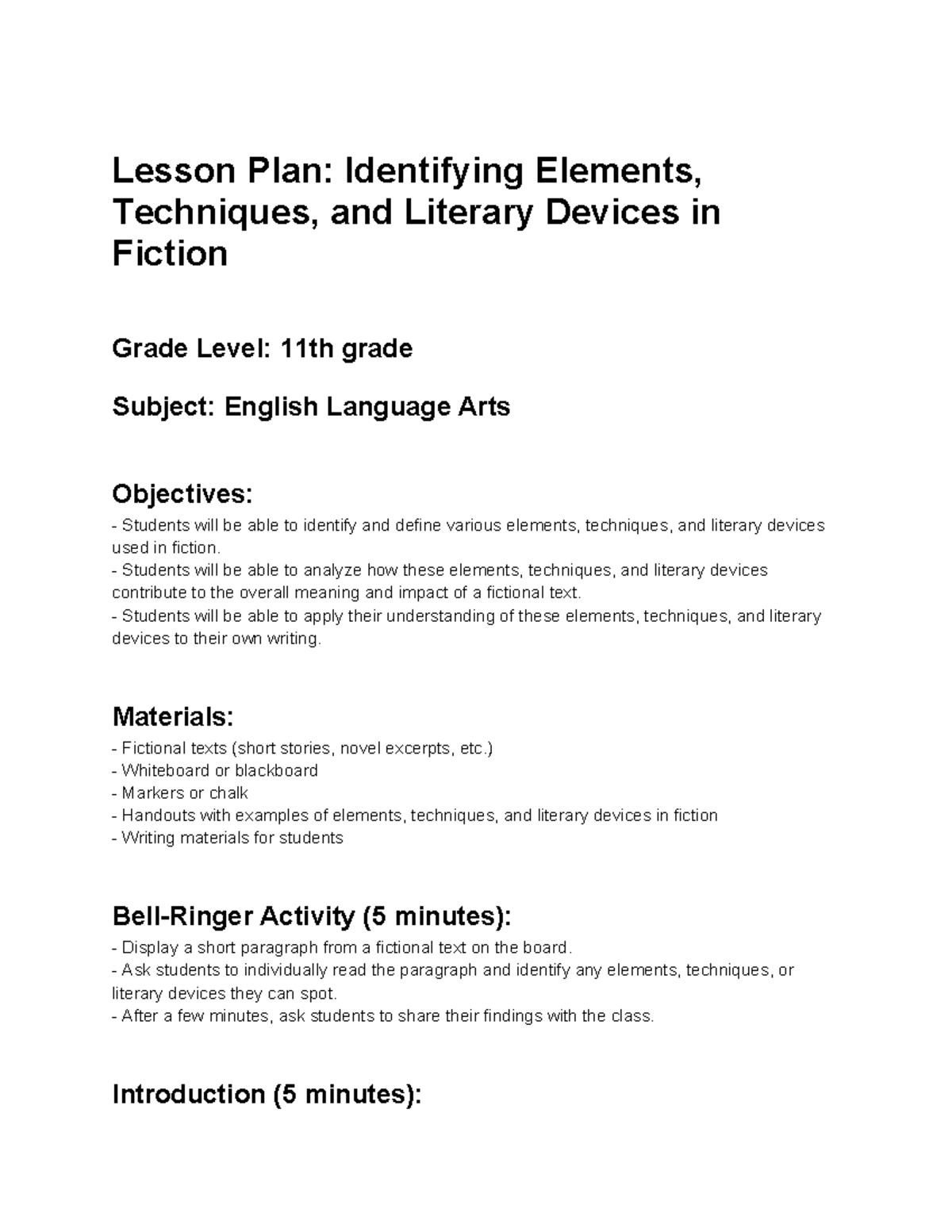 lesson-plan-identifying-elements-techniques-and-literary-devices-in