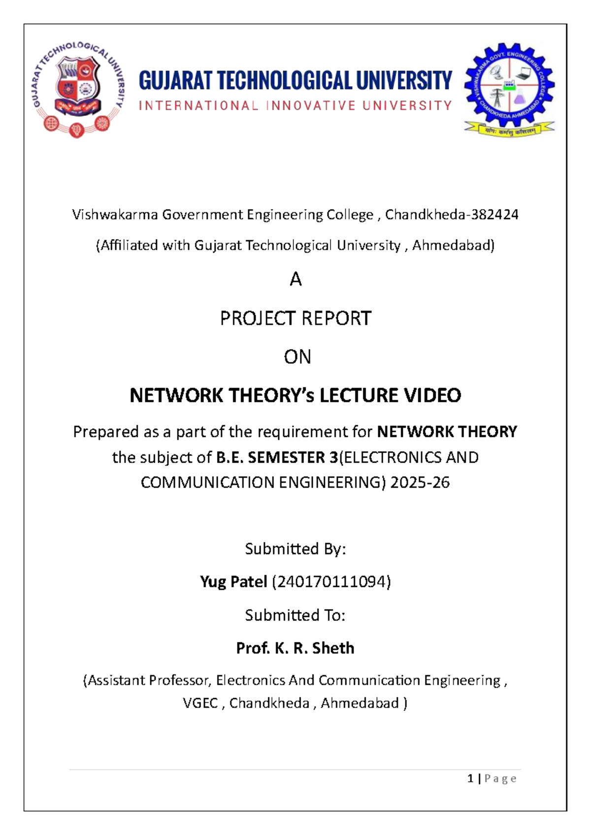 Network Theory Lecture Notes for B.E. Sem 3 (ECE) - Studocu