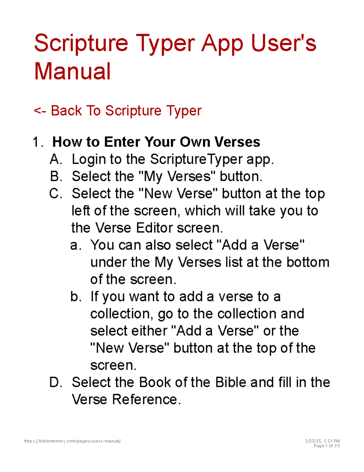 Scripture Typer App User Manual: Features and Usage Instructions - Studocu